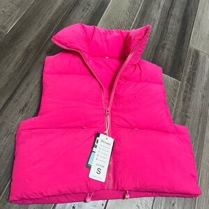 Hot Pink Sleeveless Puffer Vest New With Tags